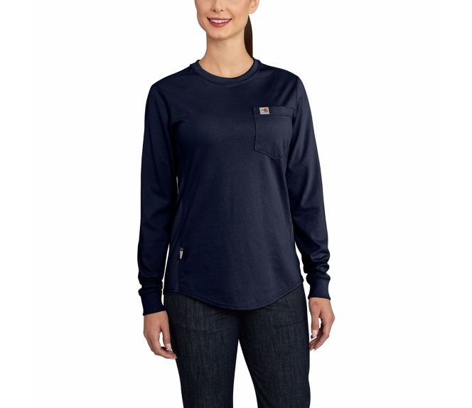 Carhartt Women's Flame-Resistant Force Cotton Long-Sleeve Crewneck T-Shirt